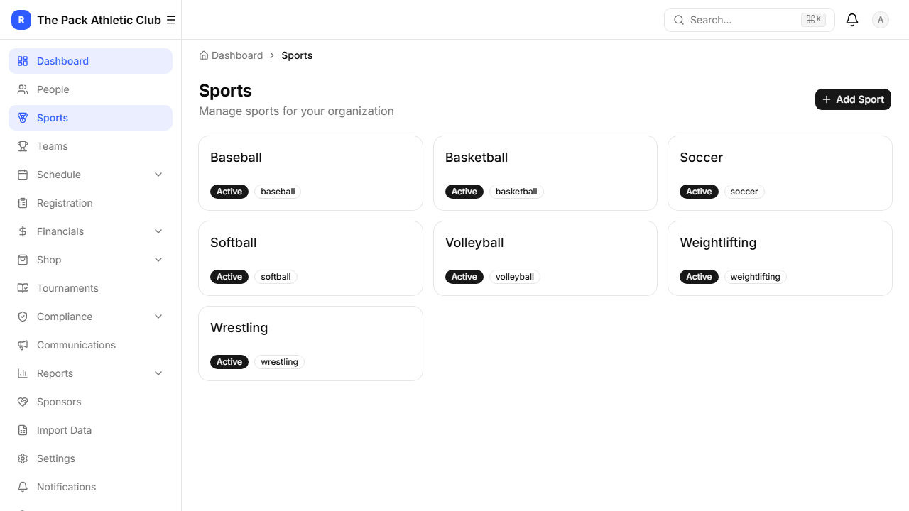 Sports page