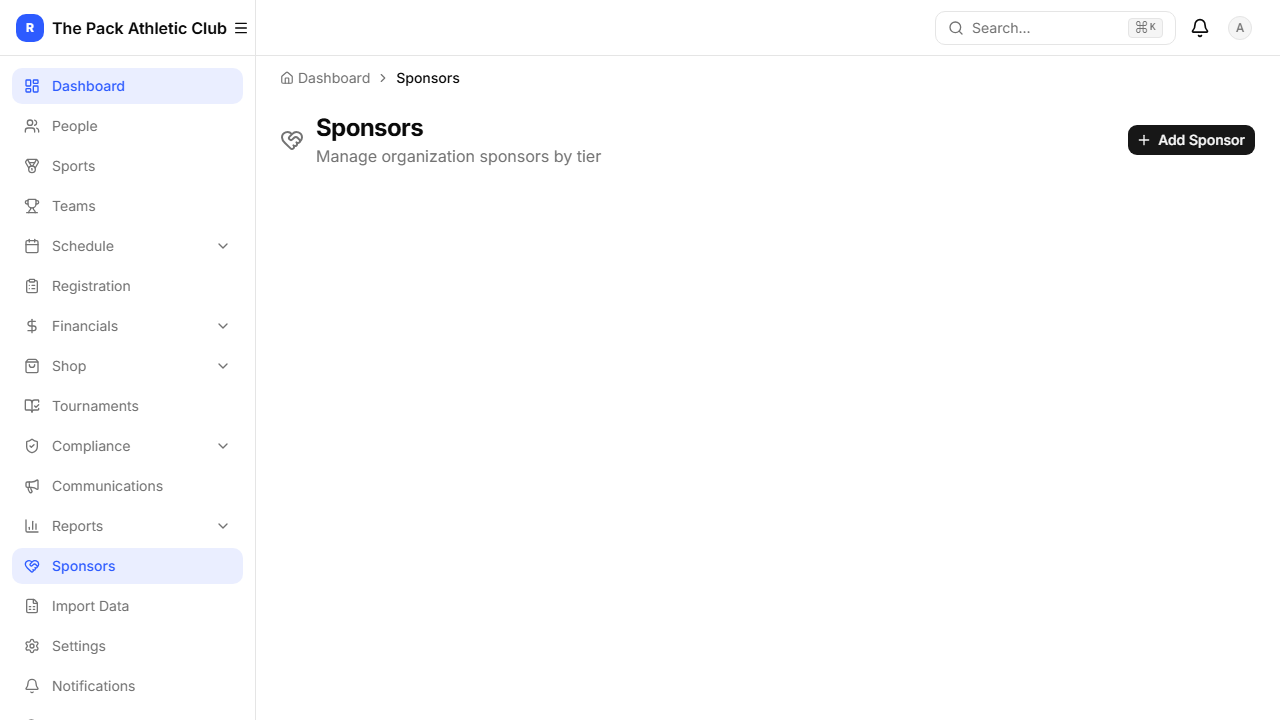 Sponsors page
