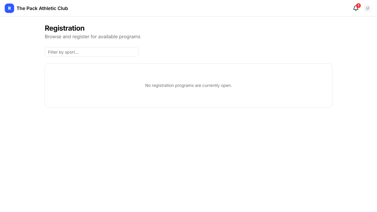 Member registration page